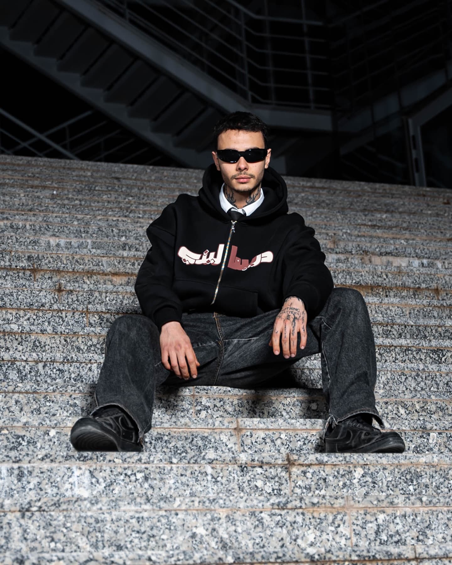 Black Signature Zip Hoodie, view 3