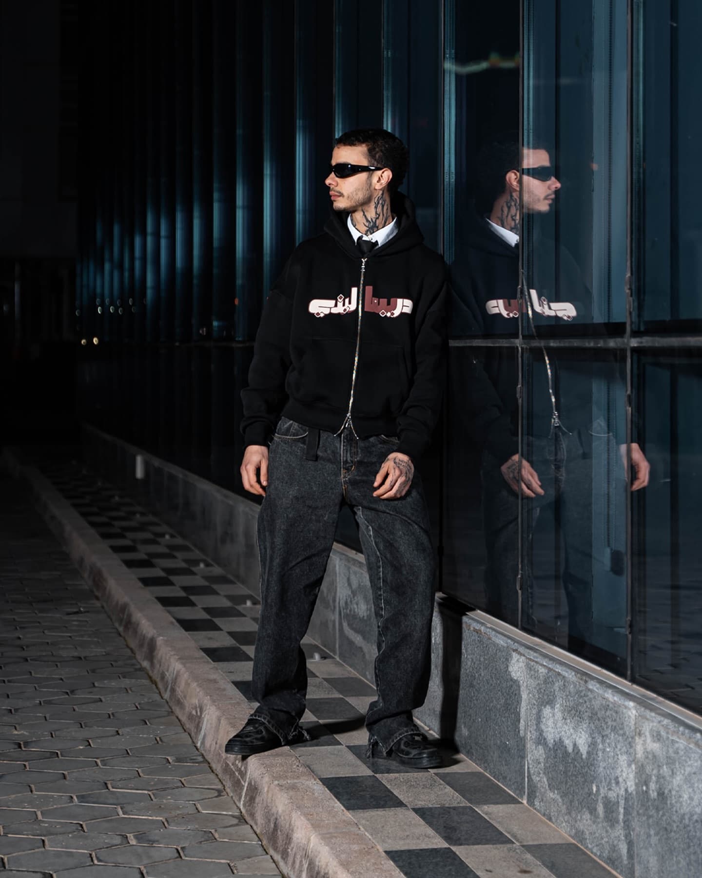 Black Signature Zip Hoodie, view 5