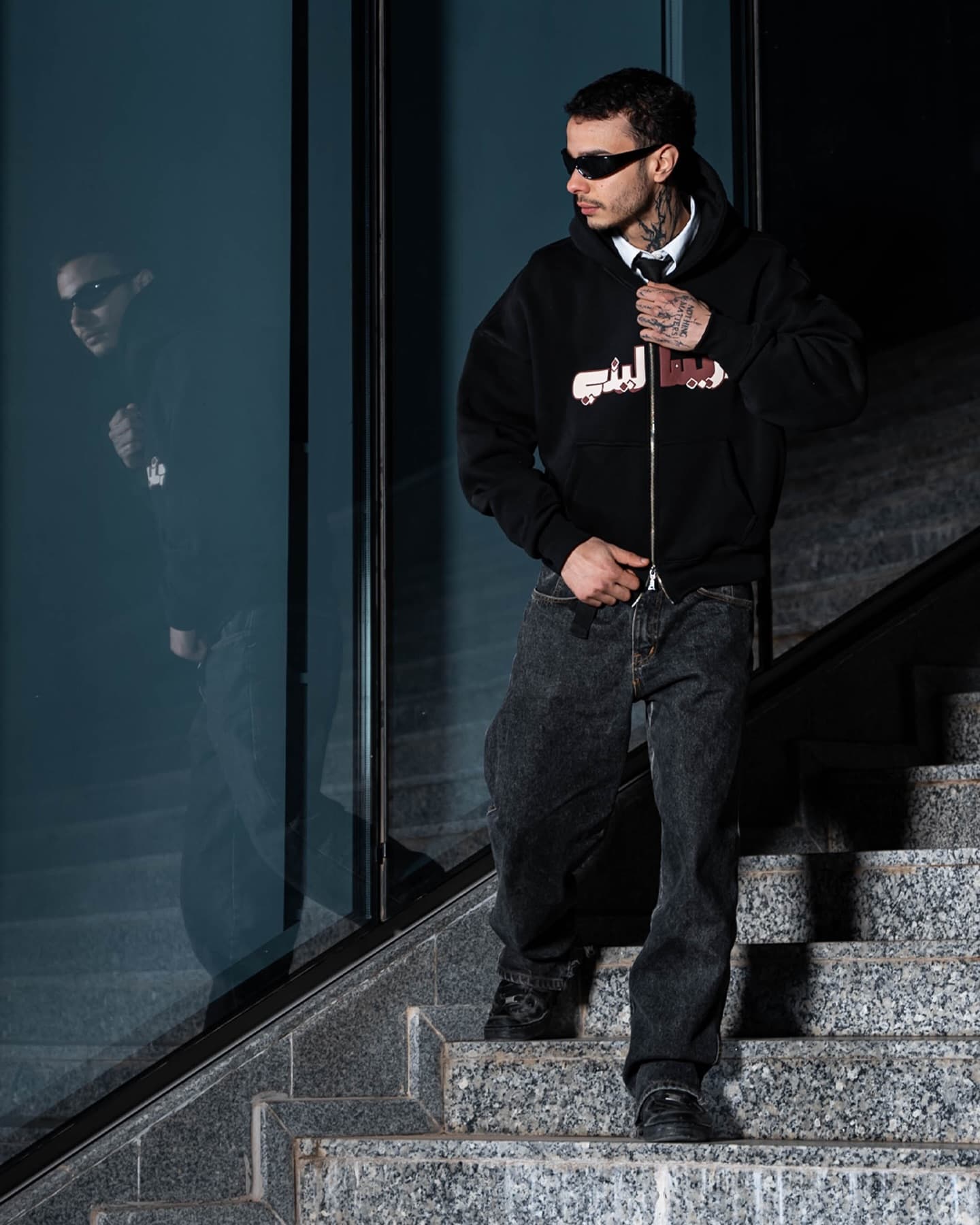 Black Signature Zip Hoodie, view 6