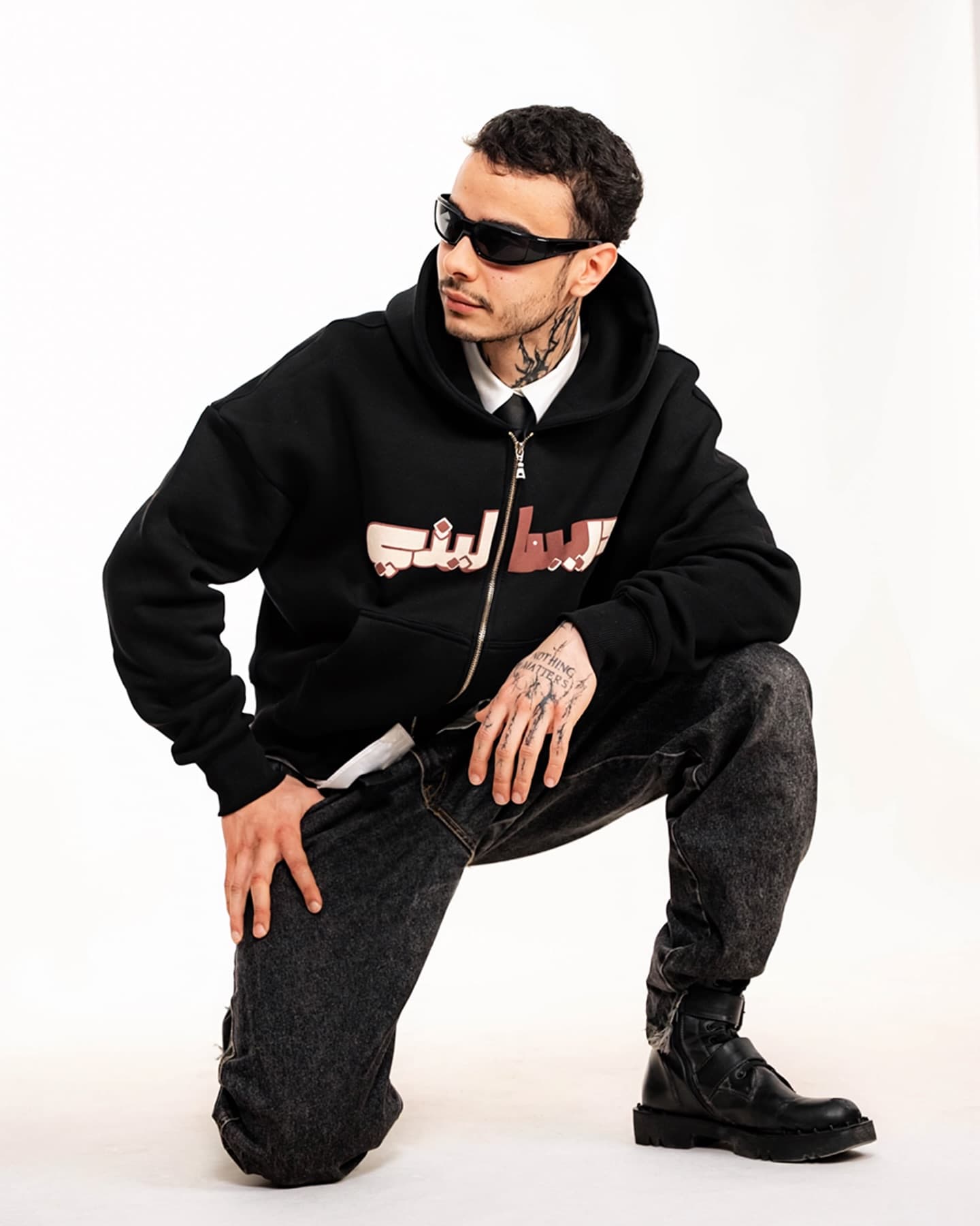 Black Signature Zip Hoodie, view 7