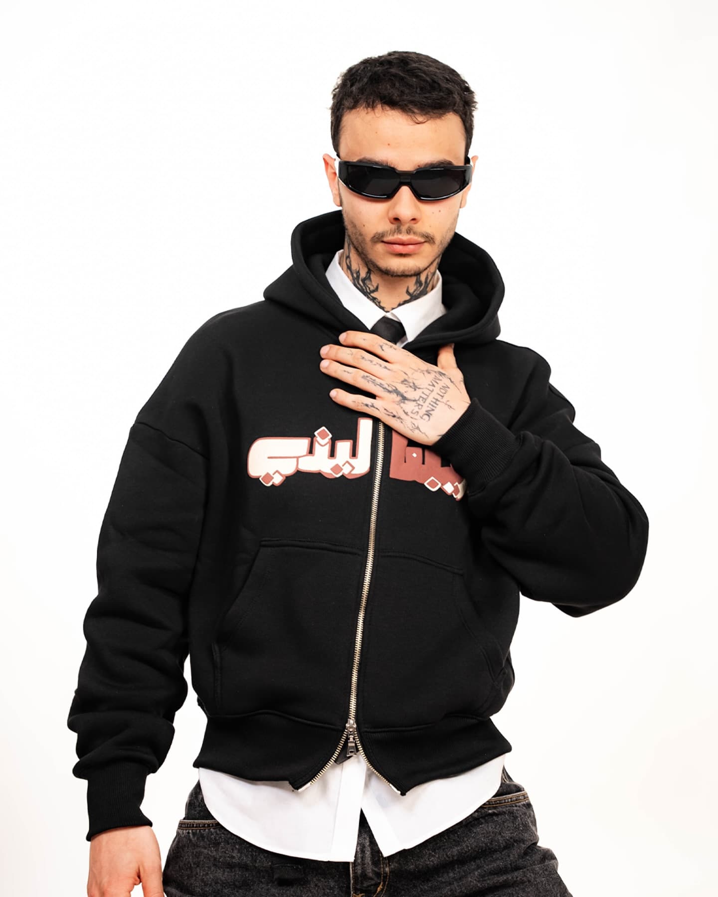 Black Signature Zip Hoodie, view 8
