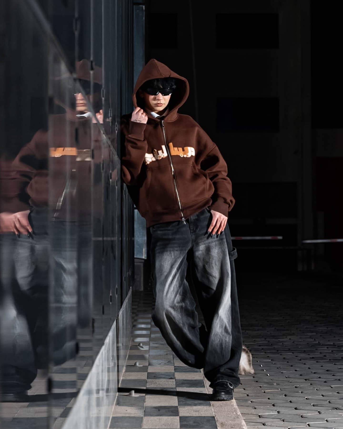 Brown Archive Zip Hoodie, view 4