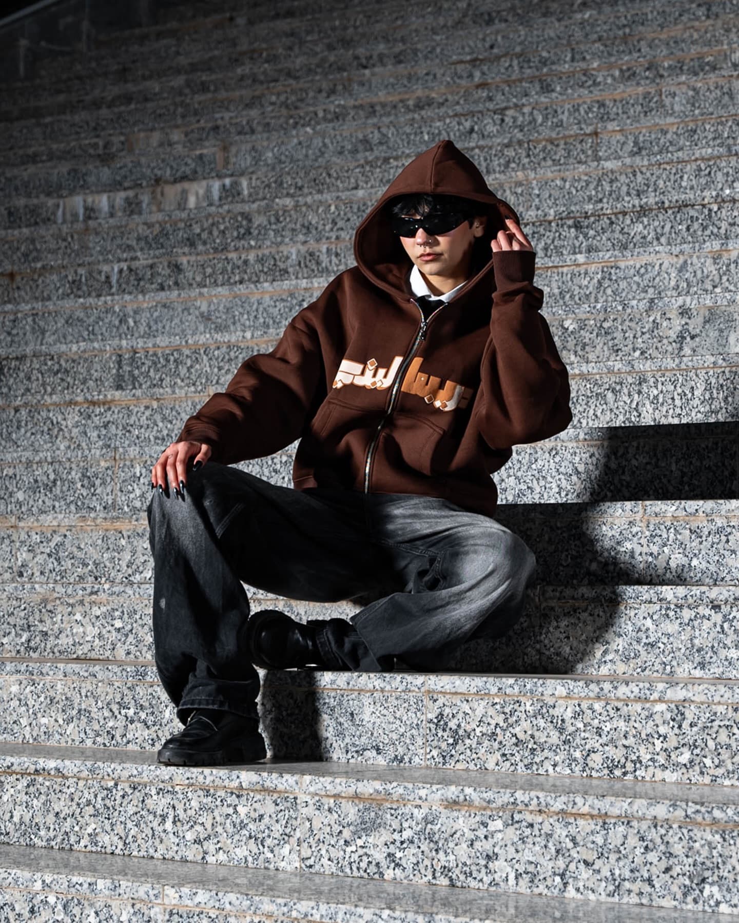 Brown Archive Zip Hoodie, view 5