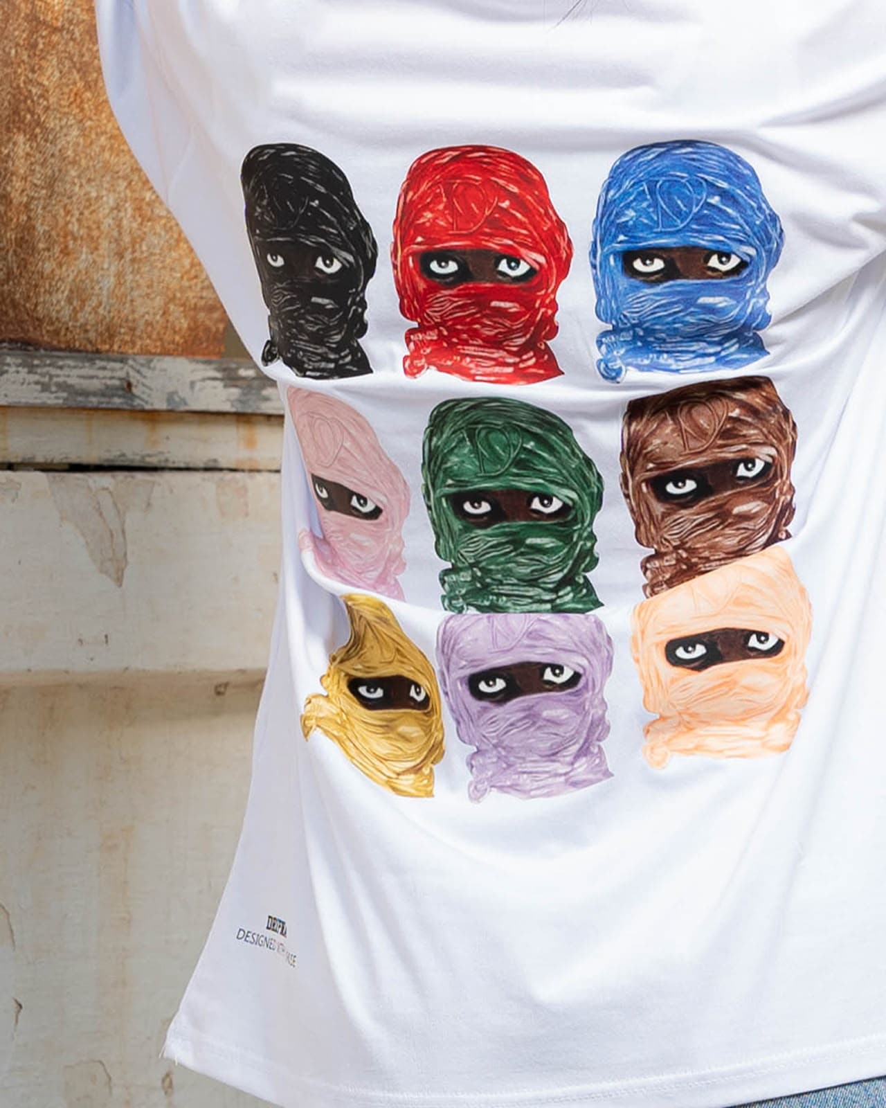 Dripnality’s Oversized Multi-Balaclavas White T-Shirt image 4
