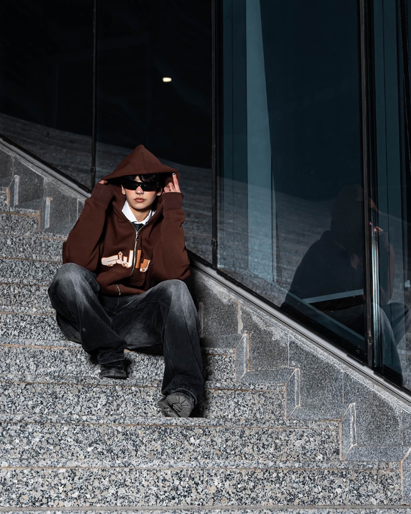 Brown Archive Zip Hoodie